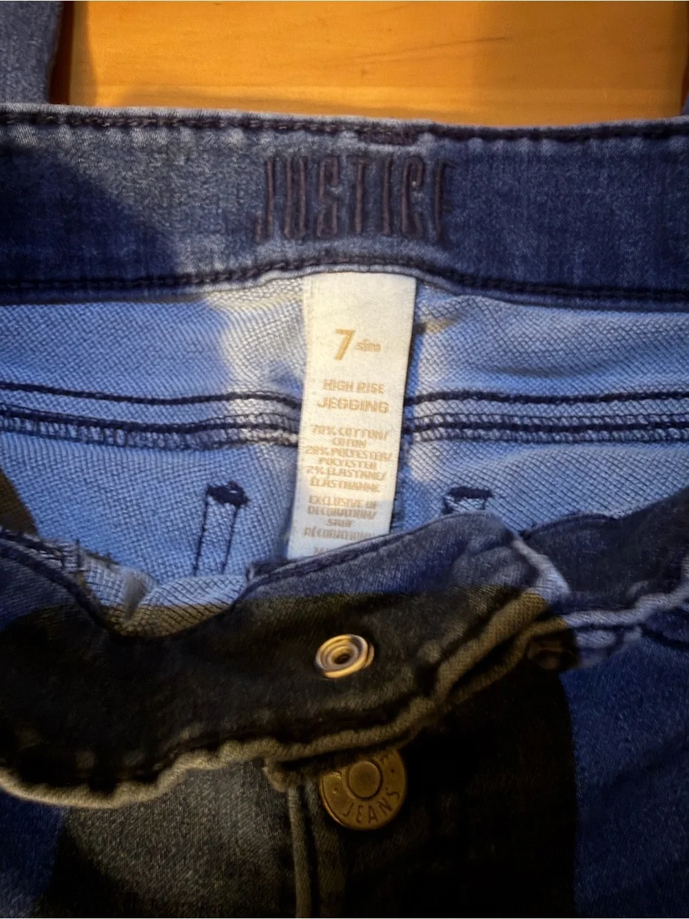 Justice Girls Dark Blue High-Rise Skinny Jeans